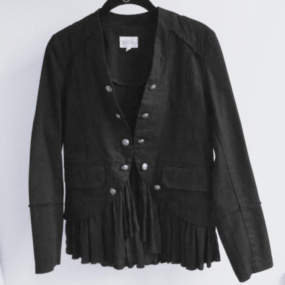 Jolt Feminine Military Style Black Jacket Size S